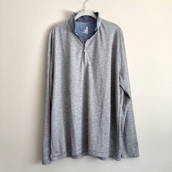 Johnnie-O Mens 2XL Gray Quarter Zip Pullover Heather Knit Casual Soft Basic - Picture 1 of 10
